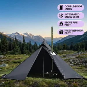 Ultralight 2.2kg Summer Pyramid Tent 1-2 Person Camping Hot Tent Stove Jack Waterproof 210T Polyester Backpacking Shelter