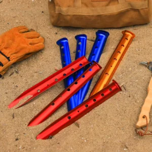 Ultralight Aluminum Alloy U-Shaped Multi-color Tent Pegs 31cm for Sand Beach Camping Tent Tarp Windproof Ground Use