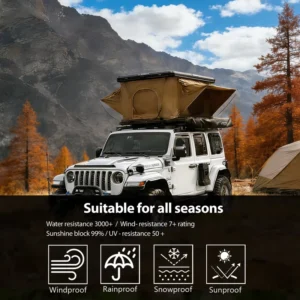 Universal Hard Shell Car Roof Tent Waterproof 4 Season Automatic Opening Camping Roof Top Tent for SUV Sedan Off-Road Travel