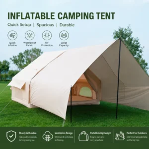 Upgraded Quick Setup Windproof Waterproof Camping Equipment Inflatable Camping Tent for Glamping Resort