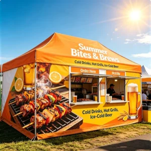 Ventilation Canopy Tent Custom Logo Trade Show Business Outdoor Lrage Marquee Personalized Advertising BBQ Tent for Food Event