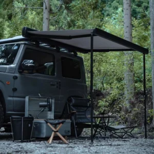 W5500 4WD Waterproof Retractable Awning With LED Strip For SUV Truck Overland Camping Outdoor Living