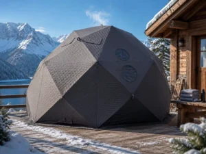 Warmfire Large Round All in One Dome Ball Tent for Sauna Camping Ice Fishing 10 Person Triple Layer Insulated Waterproof Winter