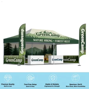 Waterproof 10x10ft Square Outdoor Tent Aluminum Frame & Oxford Fabric Portable Foldable Customizable Trade Show Tent
