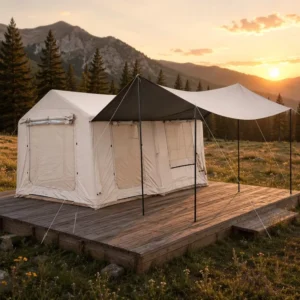 Waterproof 12sqm Family Tent Multi room Luxury Suite Triple Entrance Panoramic Windows Heavy Duty Oxford Fabric Glamping Villa