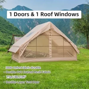 Waterproof 300D Oxford Air Tents for Camping Blow up Tent with Hand Pump Easy Setup 4 Season Inflatable Tents for Camping