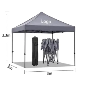 Waterproof 3x3m Folding Pop-Up Canopy Gazebo Tent with Side Wall for Camping and Advertising