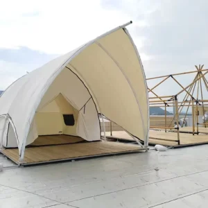 Waterproof 4 Season PVC Canvas Family Glamping Camping Safari Tent for Outdoor Hotel Resort