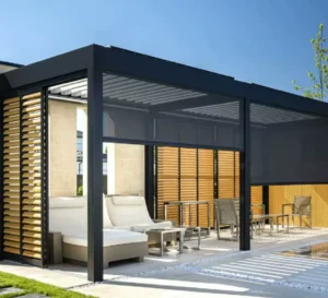 Waterproof Aluminum Canopy Pergola Bioclimatic Shading Alloy Arbor Frame for External Spaces Pavilion Garden Buildings