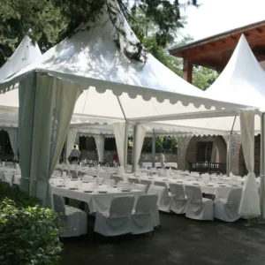Waterproof Aluminum-Frame Pagoda Tent for Outdoor Events and Weddings