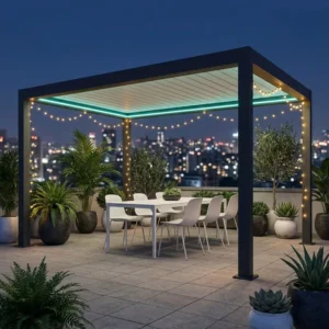 Waterproof Aluminum Garden Patio Shade Canopy Shelter Pavilion Pergola Bioclimatic Outdoor Gazebo