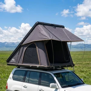 Waterproof Black Aluminum Honeycomb Roof Top Tent Telescopic Ladder Slim Design for SUV Truck 3 Season Use One Bedroom Easy