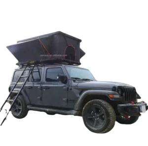 Waterproof Canvas Clamshell Aluminum Rooftop Tent for 3-4 Persons, SUV and Overland Camping