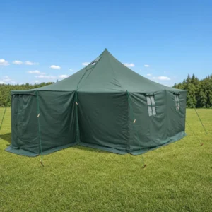Heavy Duty Canvas Glamping Tent Single Layer 16 SQM Waterproof Summer Outdoor Camping Safari Event Tent with Poles Quick Setup