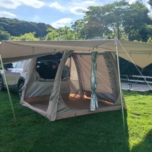 Waterproof Car Tent with Awning and Tailgate Shade for SUV MPV PICKUP Vehicles Four Season Use Quick Automatic Opening