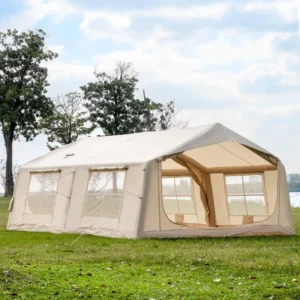 Waterproof Cotton Cloth Inflatable Tent for Outdoor Camping with Bedrooms & Living Room Easy Setup 17.28
