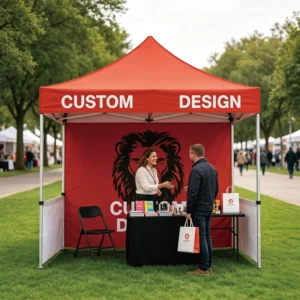 Waterproof Custom Printed Folding Pop-Up Canopy Tent for Trade Shows, Exhibitions, and Market Stalls