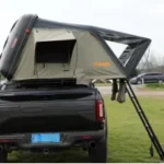 Waterproof Fabric Hard Shell Pop-Up Car Rooftop Tent with Telescopic Ladder