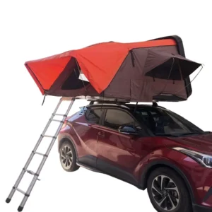 Waterproof Fiberglass Hard Shell Rooftop Tent Canvas One-Bedroom Four-Season Double-Layer Car Tent