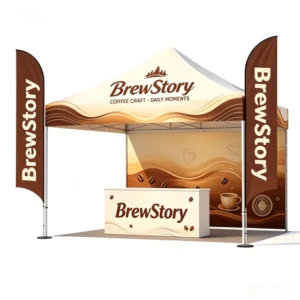 Waterproof Fire Retardant Windproof UV-Resistant Folding Trade Show Tent Aluminum Frame Oxford Fabric Custom Print