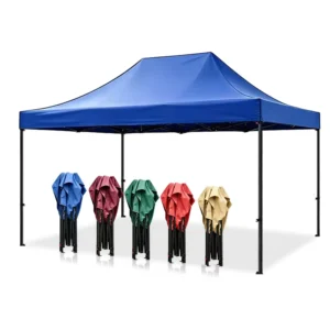 Waterproof Foldable Steel Frame Triple-Layer Canopy Tent Transparent Window Outdoor Food Vending Exhibition 3x3m