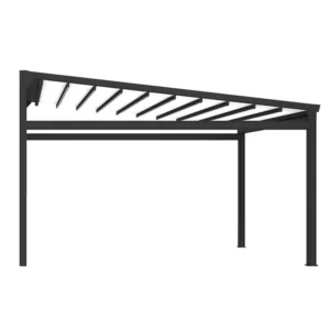 Waterproof Folding Pergola Retractable Shade Powder Coated Aluminum Frame Eco-Friendly Nature Inspired Design Remote