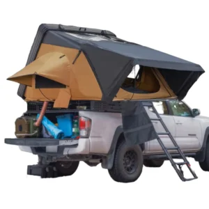 Waterproof Four Season Double Layer Aluminum Hard Shellroof Top Tent Hard Shell with Canvas Fabric for 4×4 Vehicles