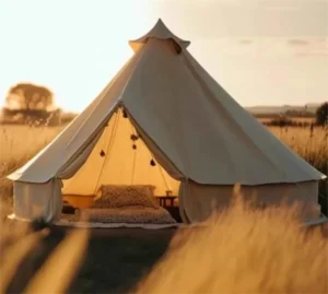 Waterproof Four Season Luxury Outdoor Camping Glamping Yurt Tent with PVC Fabric Mesh Door White 3x3x2m One Bedroom
