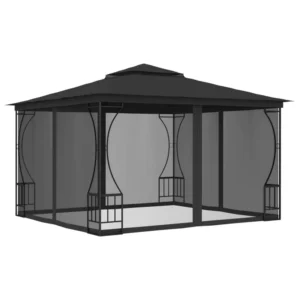 Waterproof Garden Party Tent Gazebo Canopy with Black Four-Sided Mosquito Net