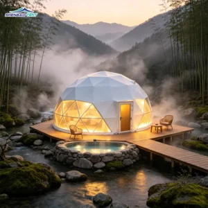 Waterproof Geodesic Dome Glamping Tent PVC and Steel Frame for Events and Exhibitions