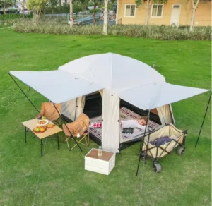 Waterproof Glamping Tent with 2 Rooms 2 Doors Portable Big Tents