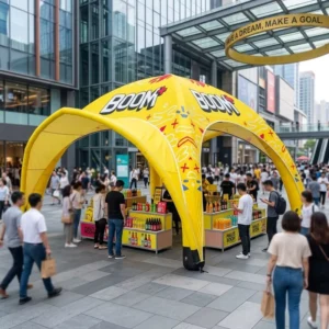 Waterproof Inflatable Dome Tent with Entrance Awning Sealed Gazebo Canopy Tent for Car Racing Outdoor Beverage Marketing