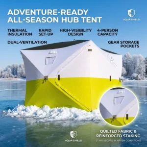 Waterproof Insulated Cube Winter Tent for 2 3 Person Ice Fishing With Chimney Hole Portable Sauna Shelter Quick Pitch
