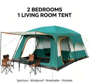 Waterproof Large Multi-Person Family Camping Tent for Outdoor Travel, Camping, and Hiking