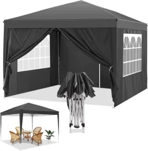 Waterproof Outdoor Garden Pop-Up Gazebo with Side Walls, Iron Frame, 5 m Bay Distance