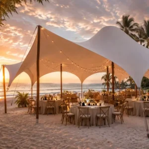 Waterproof Outdoor Stretch Elastic Marquee Canopy Tent with Poles, Pegs, UV Protection for Wedding, Party, Event, Beach, Garden
