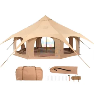 Waterproof Oxford Bell Tent With Windproof Reinforcement Pyramid Yurt Tent Awning