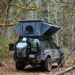 Waterproof Oxford Canvas Fiberglass Hard Shell Four season Double Layer 2 Person Roof Top Tent for Outdoor Camping