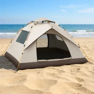 Waterproof Oxford Double-Layer 4-Season Family Camping Tent, Automatic Folding, 2-Person