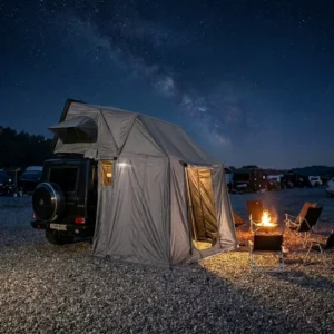 Waterproof Oxford Fabric Sunshade Folding Roof Top Pop up Car Camping Outdoor Tent with Awning