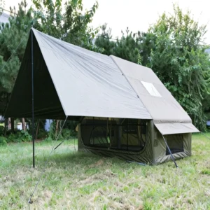 Waterproof Oxford Four-Season Camping Tent 6.3 Double-Door AB Version with Skylight and Automatic Opening