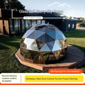 Waterproof PVC Fabric Tent with Aluminum Frame and Glass Dome for Four-Season Outdoor Camping