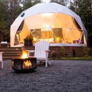 Waterproof PVC Geodesic Igloo Dome Tent With Bathroom Luxury Glamping for Eco Resort