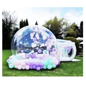 Waterproof PVC Giant White Inflatable Transparent Bubble Dome Tent Tunnel Fiberglass Frame Four-Season Fire Party Tent