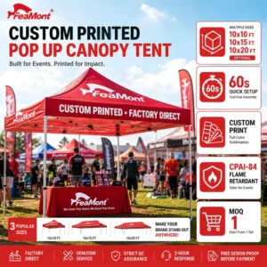Waterproof Pop-up Folding Outdoor Canopy Tent for Trade Shows, Market Stalls, Events, and Commercial Use OEM Manufacturer