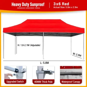 Waterproof Pop up Gazebo 3x3m Commercial Trade Show Instant Canopy Tent Outdoor Event