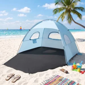 Waterproof Portable UV Resistant Beach Tent With Extendable Floor and Sun Shade Shelter for Outdoor Use Tent