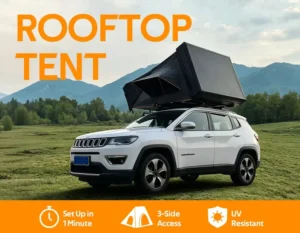 Waterproof Roof Tent Ladder 3 Person Capacity Aluminum Frame CE Certified Automatic Opening UV 50+ 3000mm+ Waterproofing