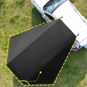 Waterproof Silver Plated Black Oxford Cloth SUV Car Sunshade Side Tail Cover for Outdoor Camping