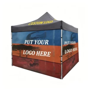 Waterproof Sunproof Custom Logo Printed Folding Gazebo Tent with Side Panels